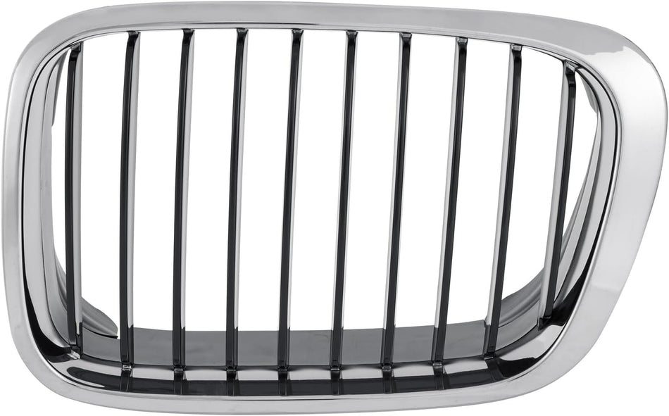 Left Grille Assembly Fits 1999-2001 BMW 3 Series Front Driver Side Chrome Frame Black Fins BM1200178