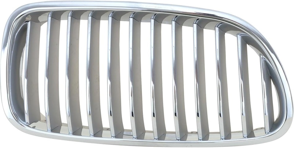 Right Grille Assembly Fits 2011-2013 BMW 550 Series Front Passenger Side Without Night Vision Chrome Frame Chrome Fins BM1200199