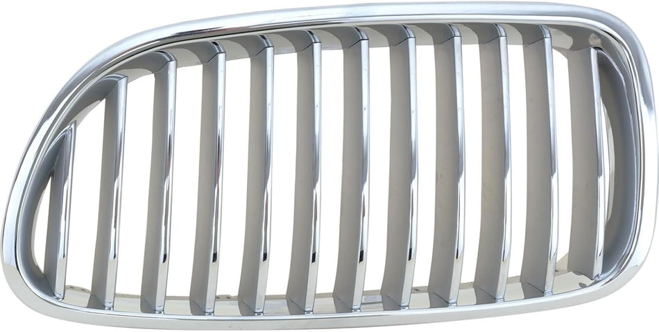 Left Grille Assembly Fits 2011-2013 BMW 550 Series Front Driver Side Without Night Vision Chrome Frame Chrome Fins BM1200200