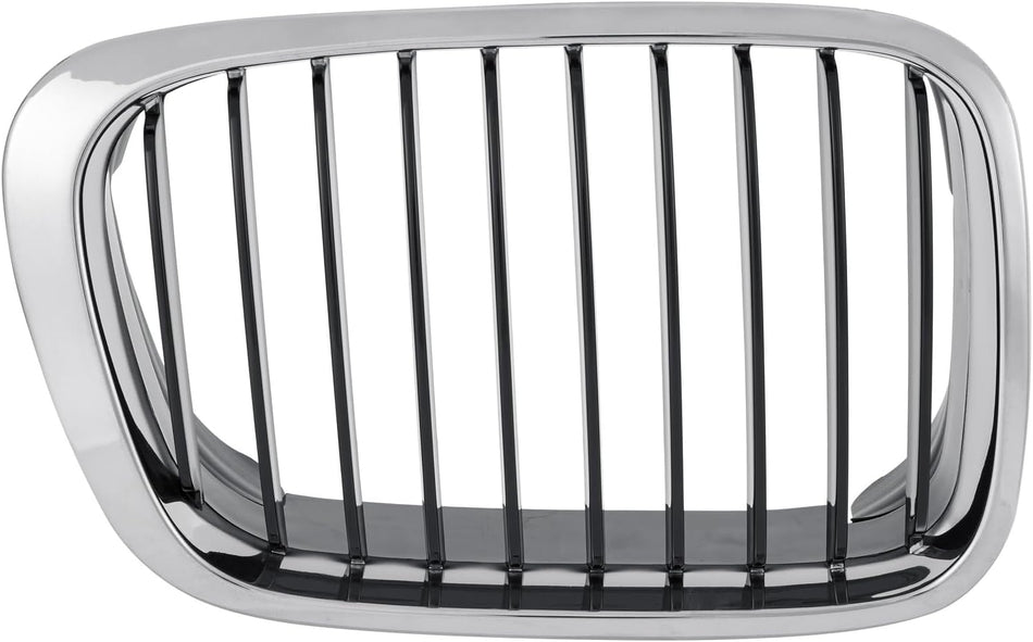Right Grille Assembly Fits 1999-2001 BMW 3 Series Front Passenger Side Chrome Frame Black Fins BM1200179