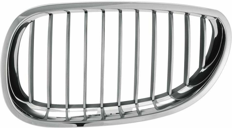 Left Grille Assembly Fits 2006-2010 BMW 5 Series Front Driver Side Black Fins Chrome Frame BM1200140