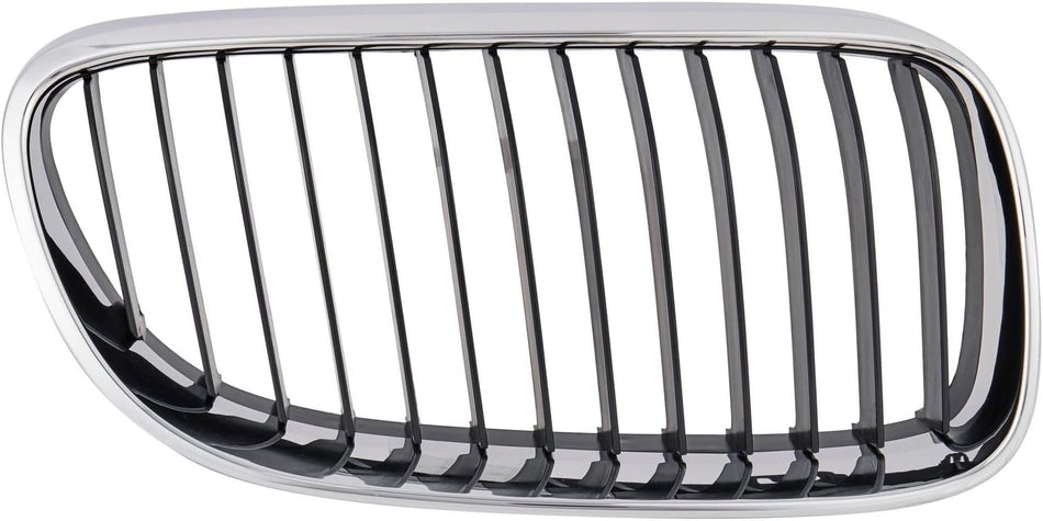 Right Grille Assembly Fits 2011-2013 BMW 3 Series Convertible Coupe Without M-Package Front Passenger Side Chrome Frame Black Fins BM1200209