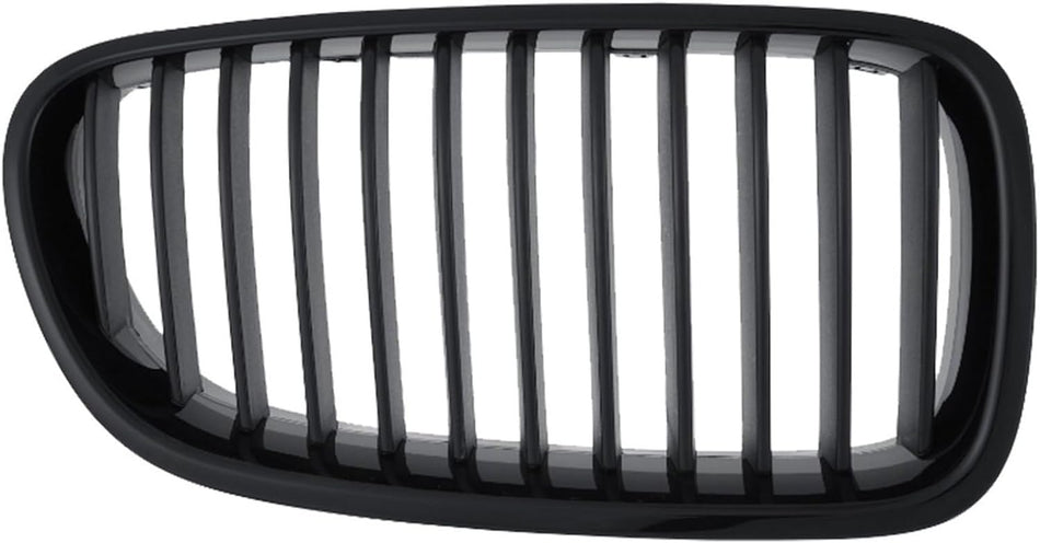 Right Grille Assembly Fits 2011-2013 BMW 528 535 Series Front Passenger Side Without Night Vision Black Frame Black Fins BM1200213