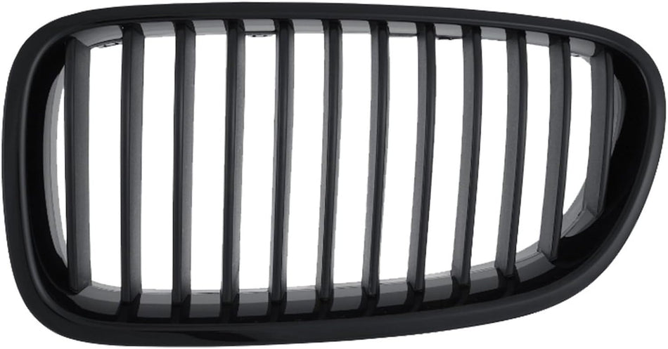 Left Grille Assembly Fits 2011-2013 BMW 528 535 Series Front Driver Side Without Night Vision Black Frame Black Fins BM1200214