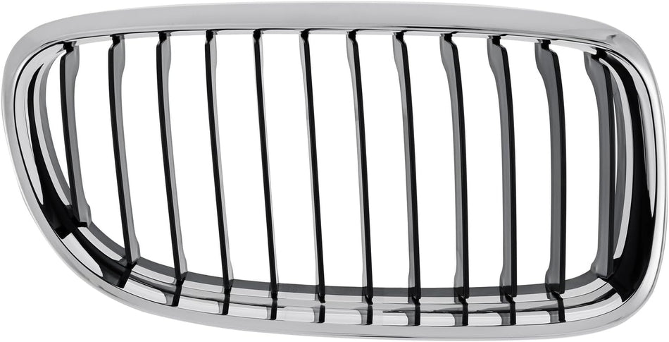 Right Grille Assembly Fits 2009-2011 BMW 3 Series Sedan 2010-2012 Wagon Front Passenger Side Chrome Frame Black Fins BM1200191