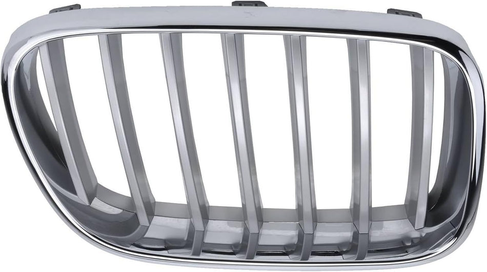Right Grille Assembly Fits 2011-2017 BMW X3 Front Passenger Side Without X-Line M-Package Chrome Frame Argent Bars BM1200203