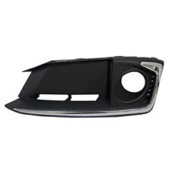 DAT AUTO PARTS Front Right Passenger Side Fog Light Bezel Lamp Hole Cover Bumper Insert Replacement for 2019-2021 Honda Civic EX & Touring Black Te...