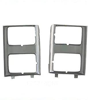 Front Left Driver & Right Passenger Side Headlight Grille Replacement Set of 2 Pair For 1985-1988 Chevy GMC Blazer Jimmy Suburban Pickup Truck Silv...