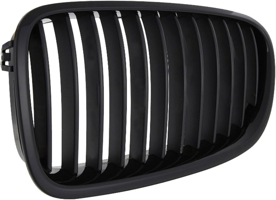 Left Grille Assembly Fits 2011-2013 BMW 528 535 Series Front Driver Side Without Night Vision Black Frame Black Fins BM1200214