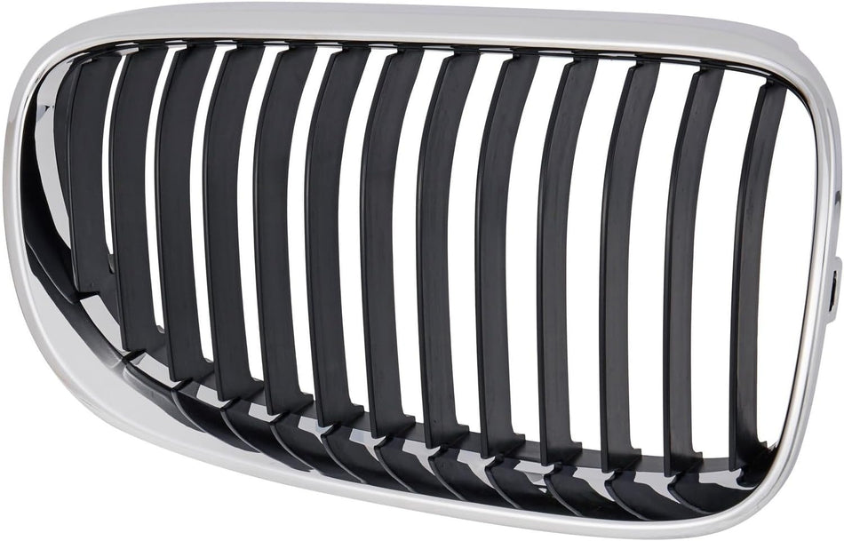 Right Grille Assembly Fits 2011-2013 BMW 3 Series Convertible Coupe Without M-Package Front Passenger Side Chrome Frame Black Fins BM1200209