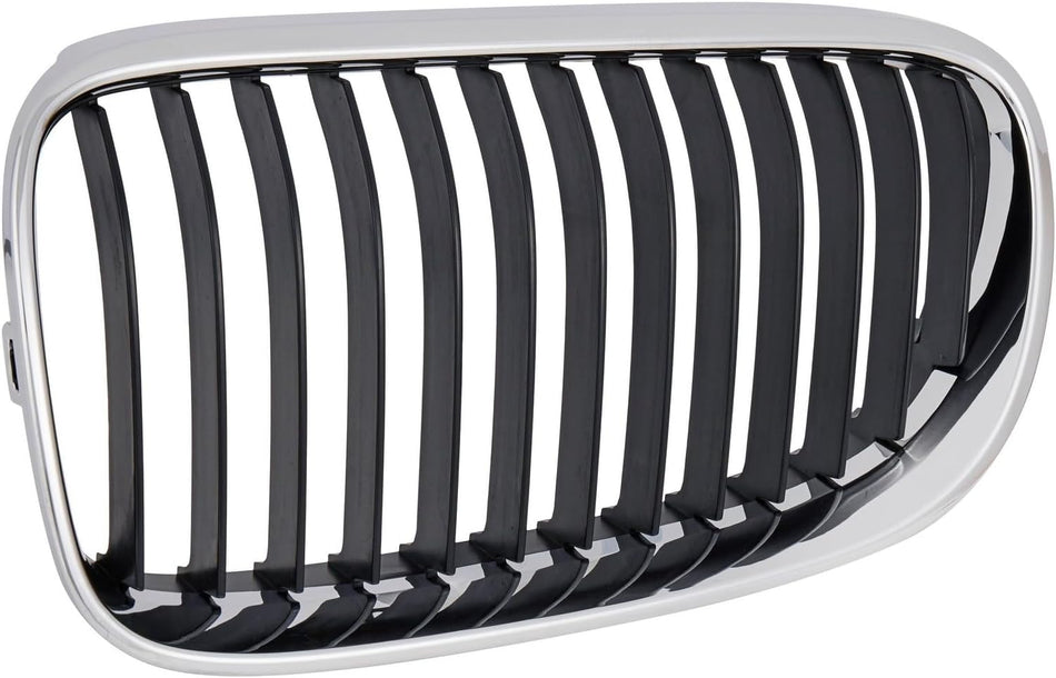 Left Grille Assembly Fits 2011-2013 BMW 3 Series Convertible Coupe Without M-Package Front Driver Side Chrome Frame Black Fins BM1200210