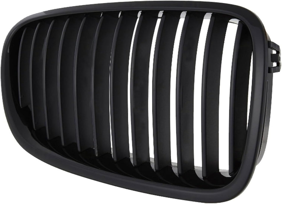 Right Grille Assembly Fits 2011-2013 BMW 528 535 Series Front Passenger Side Without Night Vision Black Frame Black Fins BM1200213