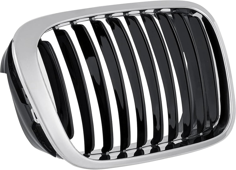 Right Grille Assembly Fits 1999-2001 BMW 3 Series Front Passenger Side Chrome Frame Black Fins BM1200179
