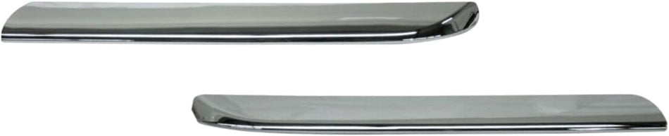 Front Left Driver & Right Passenger Side Upper Bumper Cover Insert Grille SET of 2 Replacement For 2005-2006 Honda CRV Silver Chrome Textured Plast...