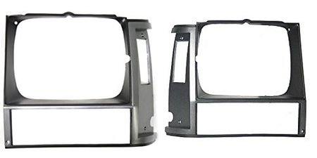Front Right Passenger And Left Driver Side Head Light Door Bezel Grille Set Of 2 Replacement For 1984-1990 Jeep Cherokee Primed Gray Must Paint to ...