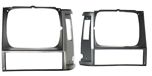 Front Right Passenger And Left Driver Side Head Light Door Bezel Grille Set Of 2 Replacement For 1984-1990 Jeep Cherokee Primed Gray Must Paint to ...