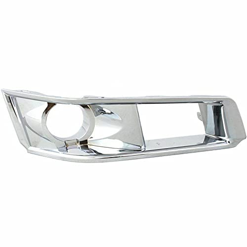 DAT AUTO PARTS Front Right Passenger Side Fog Light Bezel Cover Trim Molding Bumper Insert Replacement for 2008-2013 Cadillac CTS Silver Chrome Smo...