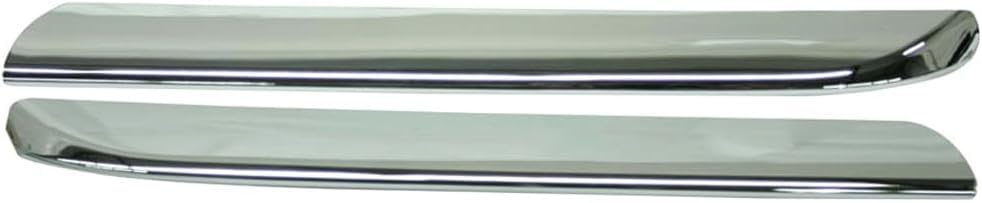 Front Left Driver & Right Passenger Side Upper Bumper Cover Insert Grille SET of 2 Replacement For 2005-2006 Honda CRV Silver Chrome Textured Plast...