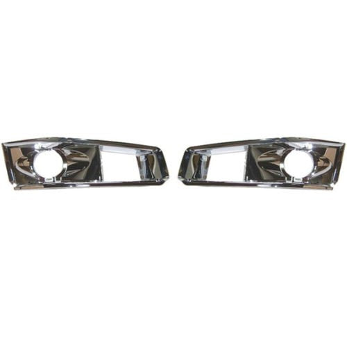 DAT AUTO PARTS Front Left Driver & Right Passenger Set of 2 Fog Light Bezel Cover Trim Bumper Insert Replacement for 2008-2013 Cadillac CTS Silver ...