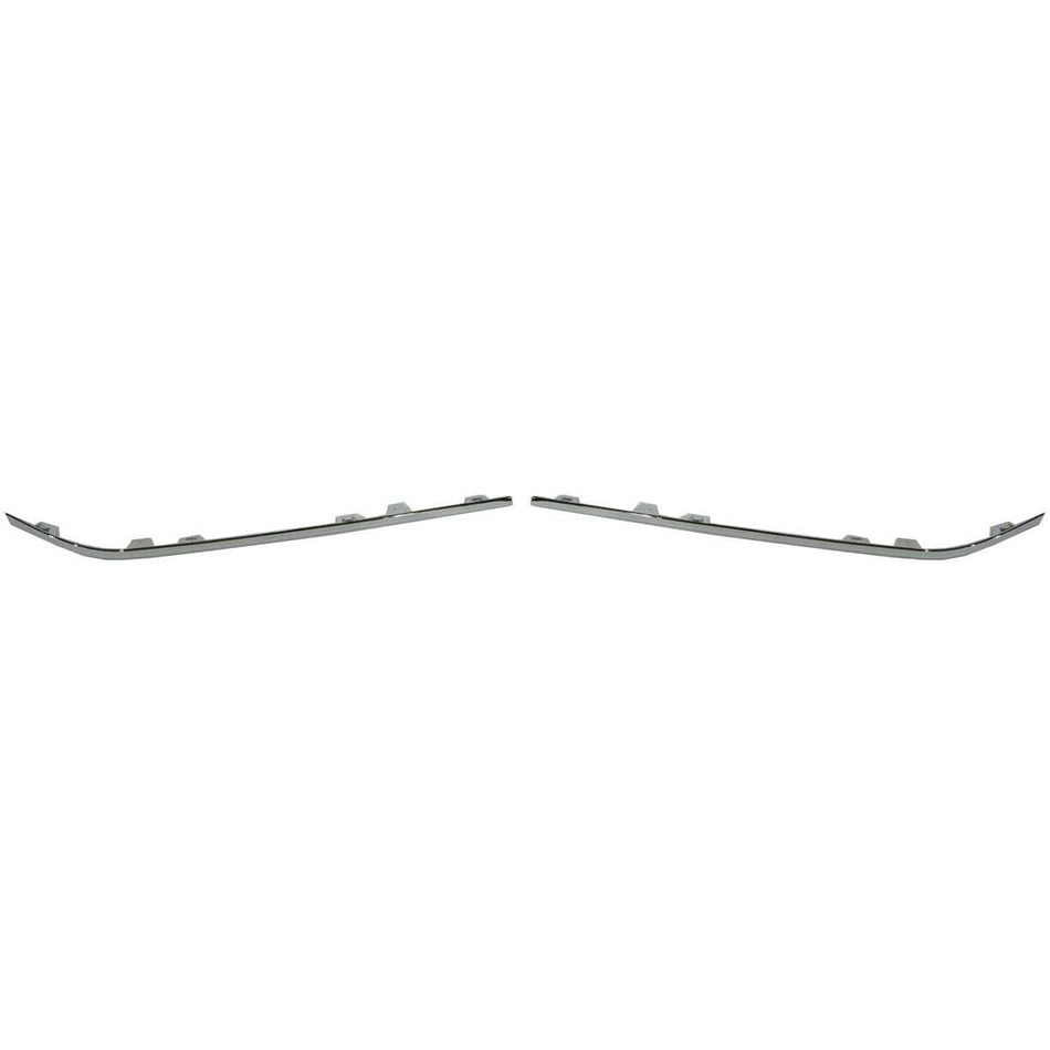 DAT AUTO PARTS Front Left Driver & Right Passenger Side Bumper Trim Impact Strip Set Of 2 Replacement For 2005 - 2010 Chrysler 300 Chrome Smooth CH...