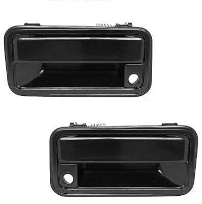 DAT AUTO PARTS Set of 2 Outside Front Left Driver & Right Passenger Side Pair Exterior Door Handles Black Smooth Finish Replacement for 92-94 Chevr...