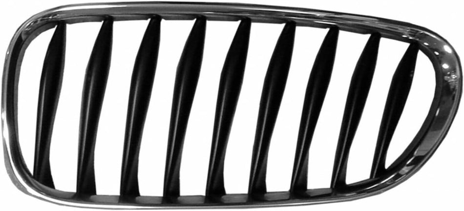 Left Grille Assembly Fits 2003-2008 BMW Z4 Front Driver Side Chrome Frame Black Bars BM1200218