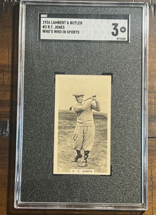 1926 Lambert & Butler #2 R.T. Bobby Jones RC SGC 3 – Who's Who in Sport Rookie Golf Trading Card