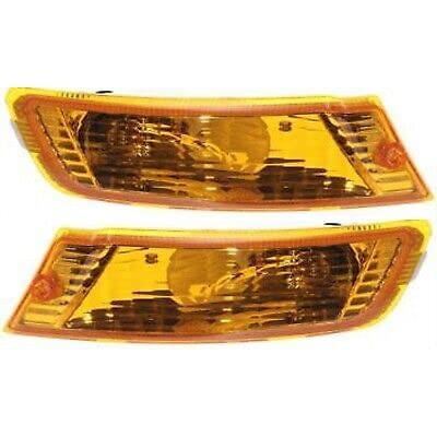 DAT AUTO PARTS Front Left Driver & Right Passenger Side Parking Turn Signal Marker Lamp Lens Pair Replacement For 2005 - 2007 Jeep Liberty Amber Le...
