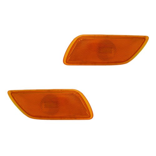 DAT AUTO PARTS Front Left Driver & Right Passenger Side Corner Side Marker Light Set Pair Replacement for 2000 - 2005 Ford Focus Amber Lens FO25501...