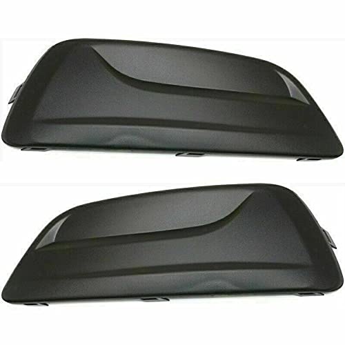 Front Left Driver & Right Passenger Set of 2 Fog Light Hole Cover Bumper Insert Pair Replacement For 2013 2014 2015 2016 Chevrolet Malibu Black Tex...
