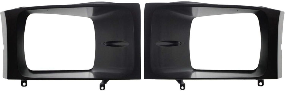 Front Right Passenger Left Driver Side Pair Head Light Door Molding Insert Bezel Cover Grille Trim Set of 2 Replacement for 1999-2004 Ford Superdut...