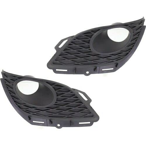 DAT AUTO PARTS Front Right Passenger & Left Driver Side Bumper Fog Light Bezel Cover Grille Set of 2 Replacement For 2009 - 2013 Toyota Matrix Blac...