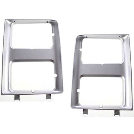 DAT AUTO PARTS Front Left Driver & Right Passenger Side Dual Head Light Door Cover Headlamp Bezel Grille Set Replacement For 1985-1988 GMC Suburban...