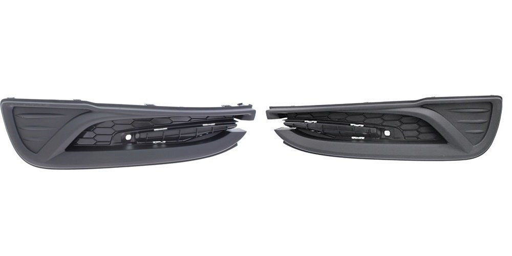 Front Left Driver & Right Passenger Set Fog Light Hole Cover Grille Molding Bumper Insert Replacement For 2013 2014 2015 Honda Civic 4 Door Sedan B...