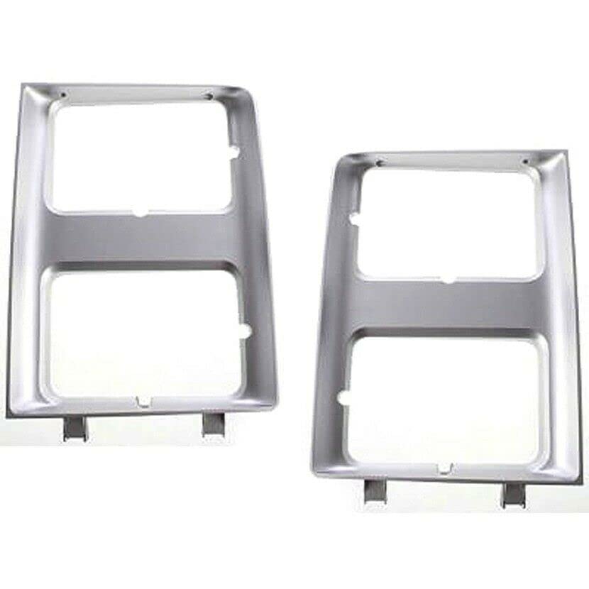 DAT AUTO PARTS Front Left Driver & Right Passenger Side Dual Headlight Door Molding Insert Head Lamp Bezel Cover Grille Trim Replacement for 1985-1...