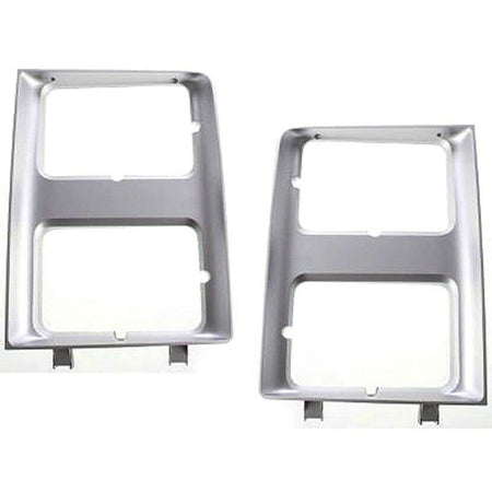 DAT AUTO PARTS Front Left Driver & Right Passenger Side Dual Headlight Door Molding Insert Head Lamp Bezel Cover Grille Trim Replacement for 1985-1...