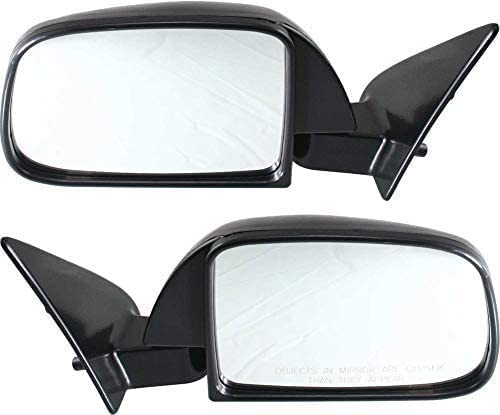 DAT AUTO PARTS Driver and Passenger Side Manual Door Mirror Replacement For 1989-1995 Toyota Pickup 2WD 4WD Black Foldaway Type w/o Window Mount Ve...