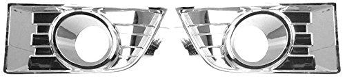 DAT AUTO Front Left Driver & Right Passenger Set Fog Light Bezel Trim Cover Replacement For 2007-2010 Ford Edge Except 2009-2010 Sport Silver Chrom...