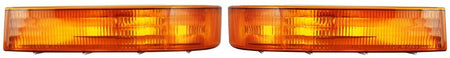 DAT AUTO PARTS Front Right Passenger & Left Driver Side Parking Light Signal Lens Pair Replacement For 1992 - 1996 Ford Bronco Amber Lens FO2520116...