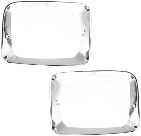 DAT AUTO PARTS Front Right Passenger & Left Driver Side Head Light Door Molding Bezel Cover Grille Trim Replacement For 1992 - 1993 Dodge Ramcharge...