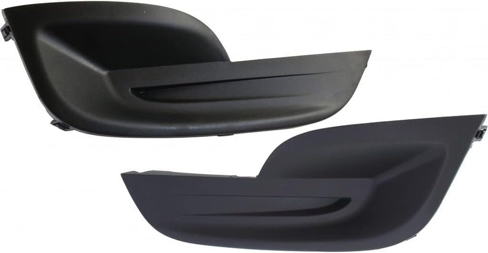 Front Left Driver & Right Passenger Side Set Fog Light Cover Insert Replacement Pair for 2013-2015 Nissan Altima without Lamp Hole Black Plastic NI...