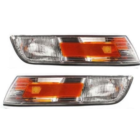 DAT AUTO PARTS Front Right Passenger & Left Driver Side Parking Light Assembly Pair Replacement for 1995 - 1997 Mercury Grand Marquis Amber & Clear...
