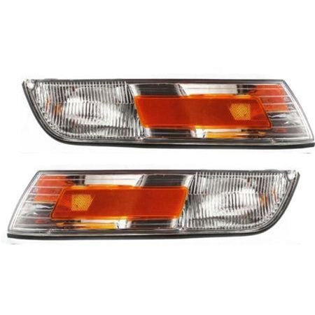 DAT AUTO PARTS Front Right Passenger & Left Driver Side Parking Light Assembly Pair Replacement for 1995 - 1997 Mercury Grand Marquis Amber & Clear...