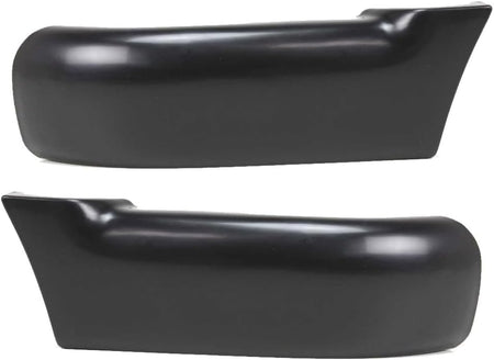 Front Left Driver & Right Passenger Pair Bumper End Cover Set of 2 Replacement For 1994-1997 Chevrolet Chevy S10 Pickup W/O Moldings With Flares Bl...