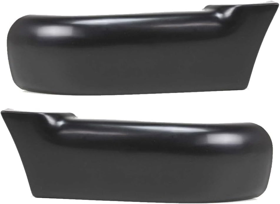 Front Left Driver & Right Passenger Pair Bumper End Cover Set of 2 Replacement For 1994-1997 Chevrolet Chevy S10 Pickup W/O Moldings With Flares Bl...
