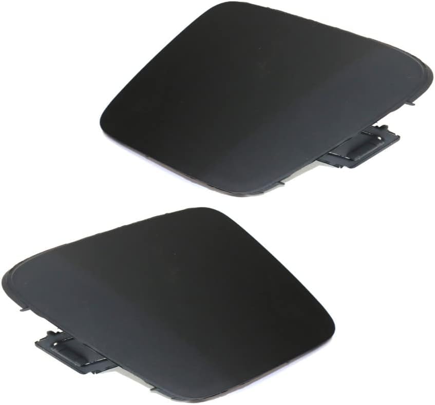 Front Left Driver and Right Passenger Side Bumper Tow Hook Eye Hole Cover Retainer Replacement For 2016-2018 Toyota Prius Black Textured Plastic Se...