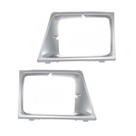 Front Left Driver & Right Passenger Set Of 2 Headlight Door Bezel Cover Grille Trim Pair Replacement for 1997-2002 Ford Econoline Van For Sealed Be...
