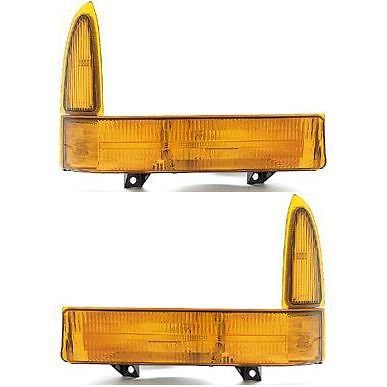 DAT AUTO PARTS Front Left Driver & Right Passenger Side Park / Turn Signal Lamp Pair Replacement For 1999 - 2001 Ford F 250 Super Duty Amber Lens F...