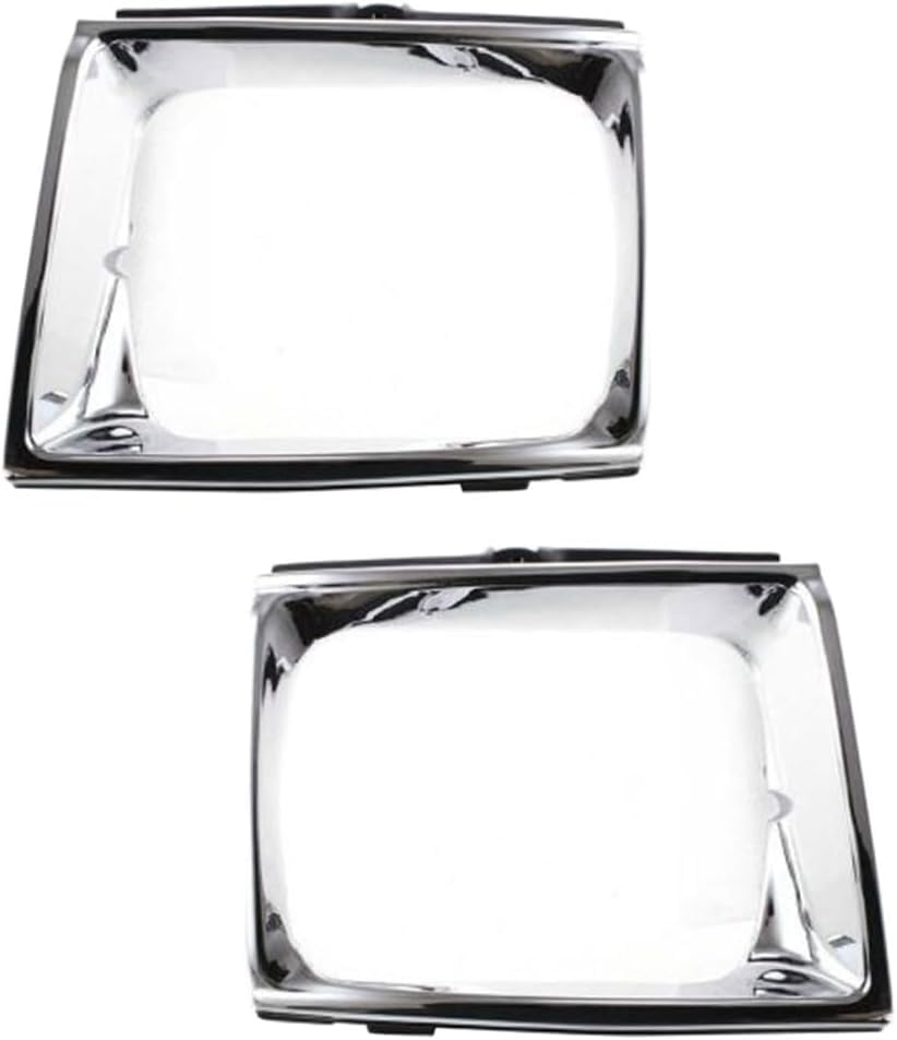 Front Left Driver & Right Passenger Set Of 2 Headlight Door Bezel Head Lamp Trim Grille Insert Pair Replacement For 1989 1990 1991 Toyota Pickup Tr...