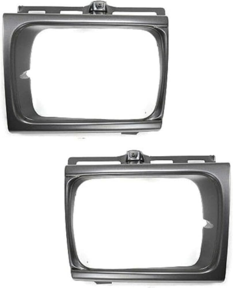 Front Left Driver & Right Passenger Set Of 2 Headlight Door Lamp Trim Bezel Grille Pair Replacement For 1992-1995 Toyota Pickup Truck DLX Models 4W...